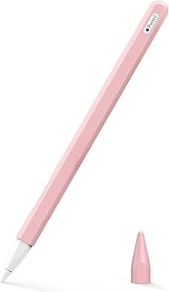 MoKo Pencil Case for Apple Pencil 2nd Generation, [2 Pieces] Protective Silicone Apple Pencil 2nd Generation Pencil Holder Sleeve and Protective Nib Cover for Apple Pencil 2, Soft Pink