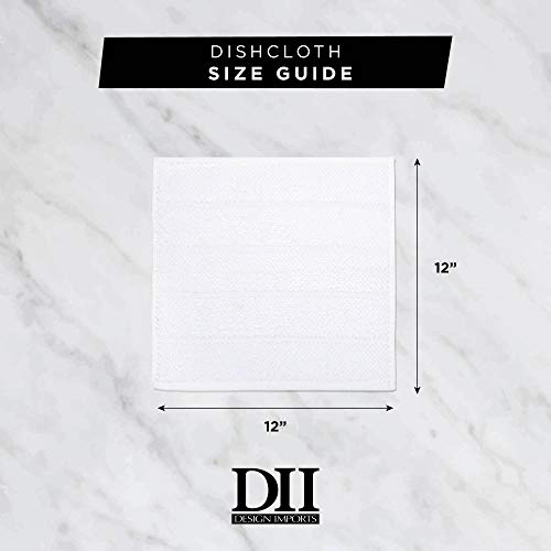 DII Terry Combo Windowpane Dishcloths Absorbant, Multi-Use, Fast Drying and Machine Washable, 12x12