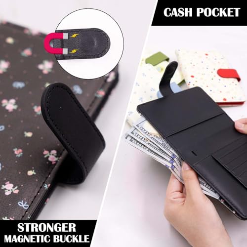 Image of Melsbrinna Rfid Passport Holder for Travel women /Men, Cute Passport Wallet Rfid Blocking Card Slots, Rfid Passport Cover /CaseTravel Wallet, Passport Book Holder (1, floral black a)