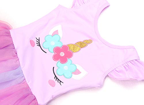 Eqsjiu Ballet Leotards For Toddler Girls 3T 4T With Tutu Pinkish Purple Unicorn Tulle Skirts Dance Dresses 3-4T Cute Princess Dress #TOP5