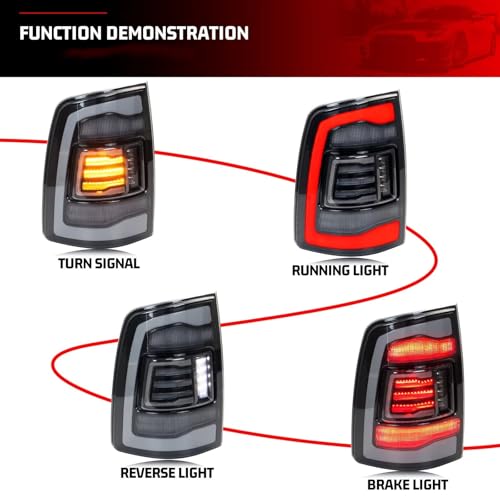 Feu arrière haut de gamme pour Dodge Ram 2009-2012 avec finition transparente - 4