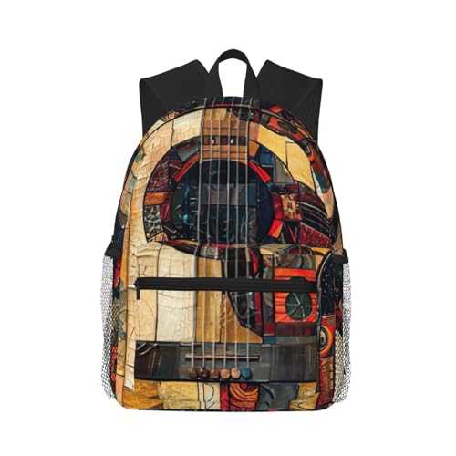 Sac à dos guitare artistique imprimé léger et confortable de camping