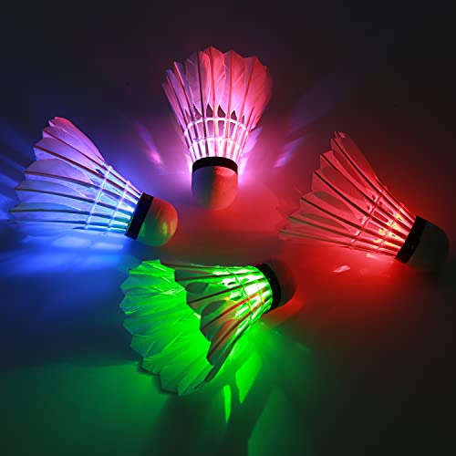 Ohuhu Led Badminton Birdies, 4Pack Badminton Shuttlecocks Lighting Birdie Glow In The Dark Night For Outdoor Indoor Sports Activities #TOP3