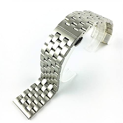 Correa de acero inoxidable de 20mm y 22mm con cierre de mariposa para reloj