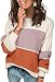 Angashion Women's Sweaters Casual Long Sleeve Crewneck Color Block Patchwork Pullover Knit Sweater Tops