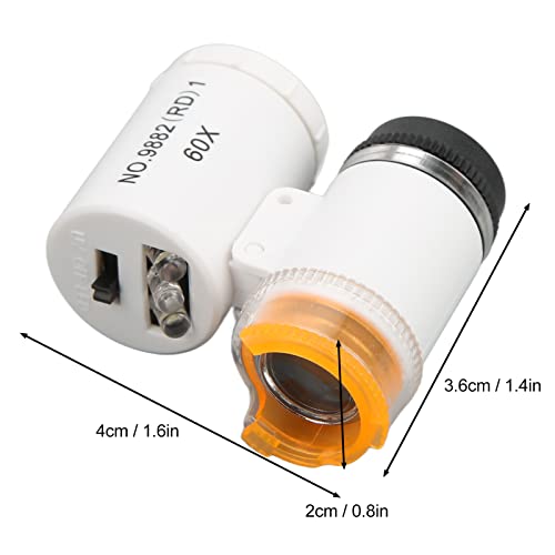 Image of Mini Microscope, 60x Portable Handheld USB Microscope Camera, Telescopic Design, Wide Irradiation Range(9882(RD) 1 White)