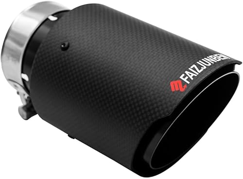 punta de escape de fibra de carbono toma de 2.5 pulgadas salida 3.5 pulgadas punta de escape, todo negro fibra de carbono tubo de escape de coche