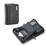Myabetic Clemens Diabetes Case for Glucose Meter, Test Strips, Lancing Device and Lancets Includes Trash Pocket - High Quality Compact Design (Black)