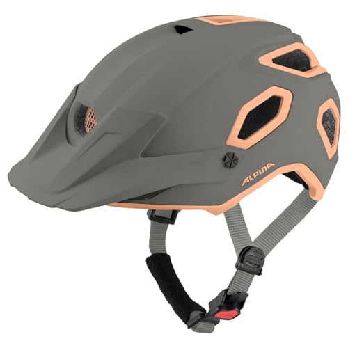 Alpina CROOT MIPS - Leichter, Robuster & Optimal Belüfteter MIPS Enduro Fahrradhelm Mit Fliegennetz Für Erwachsene, Moon-Grey-Peach matt, 52-57 cm