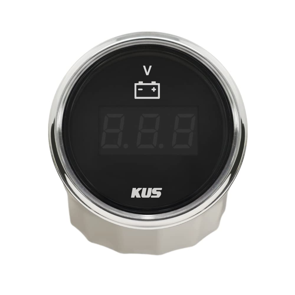 KUS Digital Voltmètre Jauge de tension 9–32V 52mm avec rétroéclairage