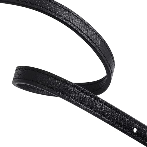 Image of Bag Leather Strap Replacement Crossbody Shoulder Straps for xs MINI Pouch, No Damage Conversion Kits Accessories (MINI-Black-Silver hardware)