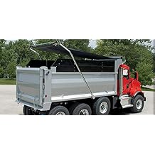 Mytee Products 7 x 18 Black Asphalt Vinyl Dump Truck Tarp with Double Pocket & Grommets - 18Oz Vinyl Waterproof Dump Trailer Tarp to Prevent Load Spillage During Transportation