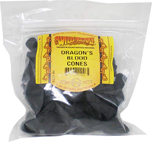 Cultural Exchange Wild Berry Dragons Blood Incense Cones [100 Cones Per Bag - Black]