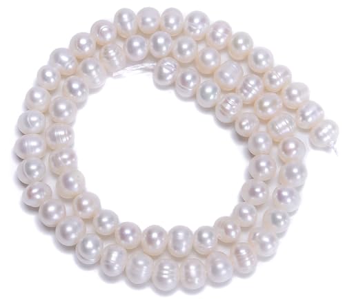 AD Beads Natural Freshwater White Pearl Round Beads 15 4mm 6mm 8mm 9mm 10mm 11mm 12mm (6-7mm)
