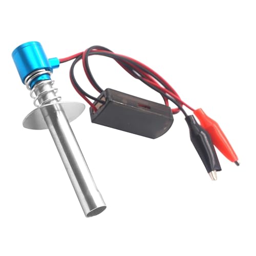 Chanjorlin 1/10 RC Electronic Glow Plug Starter Igniter 6V-24V 1/8 Nitro Engine Start Ignitor Tool Upgraded for 1:8 1:10 Scale Crawler Buggy Truck Car Boat Plane Helicopter HSP Traxxas Kyosho (Blue)