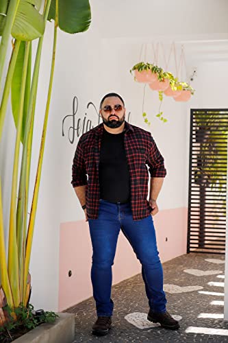 Calça Masculina Jeans Simples com Detalhe de Risco Plus Size Tamanho:54;Cor:Azul