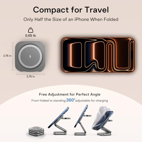 Image of 5-in-1 Wireless Charger for MagSafe, AC ISLAND Portable Travel Charging Station, 35W Max Qi2 Fast Foldable Magnetic Stand, Evolved for iPhone 17-12 Series, Apple Watch, AirPods (with 35W Adapter)