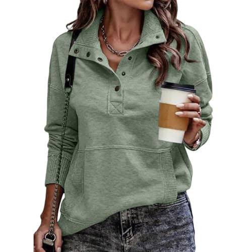 Sweatshirts for Women Henley Neck Pullover Tops Casual Long Sleeve Lightweight Sweatshirts Fashion Outfits Clothes2