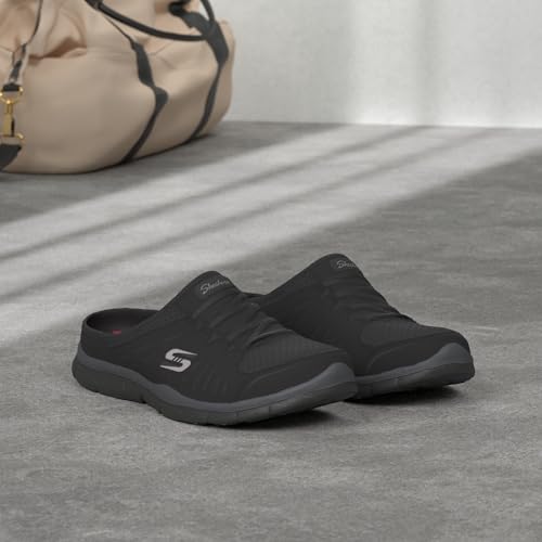 Skechers Sport Women's Gratis-No Limits Slip-On Mule Sneaker, Black, 9 W US