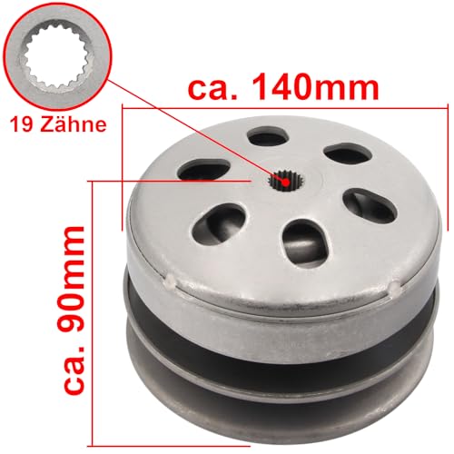 Area1 Przetwornik zamienny + sprzęgło + dzwonek 125 mm do silników 125/150 ccm China 4T, kompatybilny z RS Flex-Tech Vanguard Zhej Qinqui Sonik