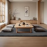 ラグマット カーペット 160x230cm 全厚約2cm 滑り止め付 洗えるラグ 抗菌 ふわっと手触り 防音絨毯 オールシーズ おしゃれな北欧風シャギーラグ 極厚ウレタンフォーム10mm 寝室、リビングルーム用のふわふわラグ、ダークグレー