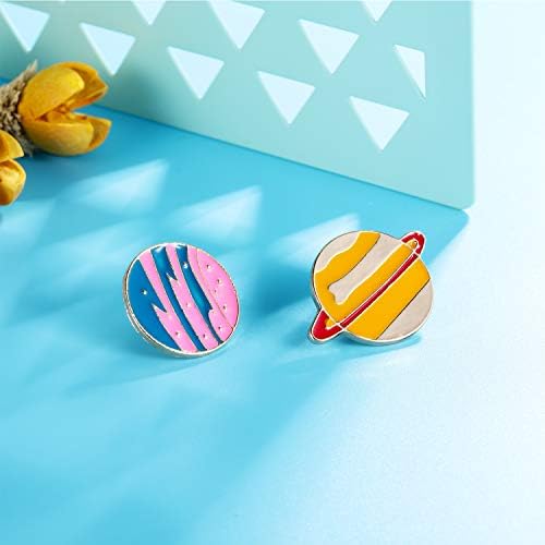 Gejoy 10 Pieces Enamel Pin Set Cartoon Lapel Brooch Space Badge Pin for Clothes Bag Jacket Backpack Decoration and Christmas Halloween Near Year Gift (Style Set 1)