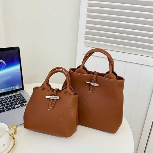 Bucket Bags for Women,Leather Crossbody Bag,Trendy Vintage Shoulder Bag,Top-Handle Purses with Zipper,Travel Work3