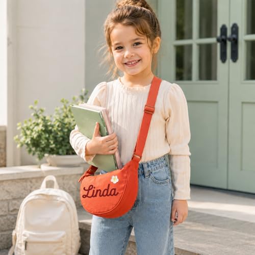 Image of Dyoart Personalized Girls Sling Bag with Name, Custom Handmade Yarn Name Crossbody Purse, Fanny Pack Gifts for Girl & Boy