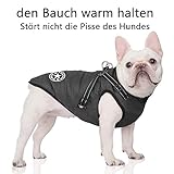 Voarge Hundejacke Winterweste Jacken, Hundemantel mit Geschirr für Kleine Hunde Hundemantel Wasserdicht Maschinen Waschbarer Reflektierender Streifen Design Haltbarer D-Ring (Schwarz, M)