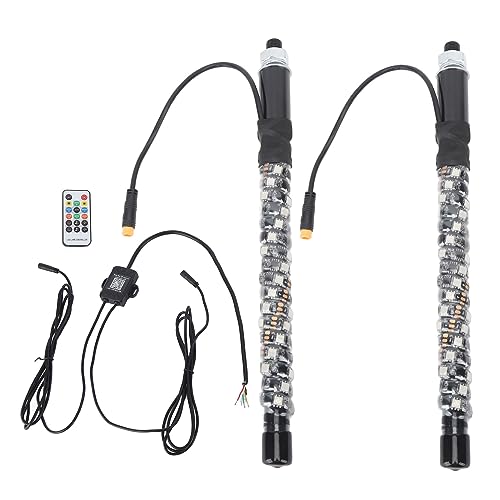 Fouets Lumineux à LED de 0, étanche IP67 avec Télécommande, 300 Motifs, 366 Modes, 32 luminosité, 10 Vitesses, Fouets Lumineux en Spirale RVB