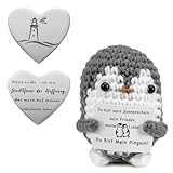 iewrtcin Pocket Hug - Pingouin positif - Cadeau - Mini pingouin - Cadeau « Ich...