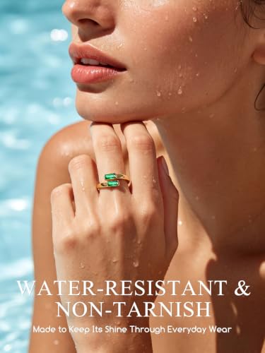 Suplight Birthstone Rings for Women Adjustable Stackable Jewelry for Gift - Image 4