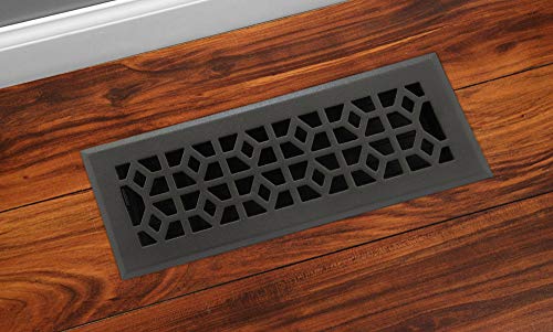 Accord AMFRPWM412 Floor Register with Marquis Design, 4-Inch x 12-Inch(Duct Opening Measurements), Cast Iron Pewter - Thumbnail 6
