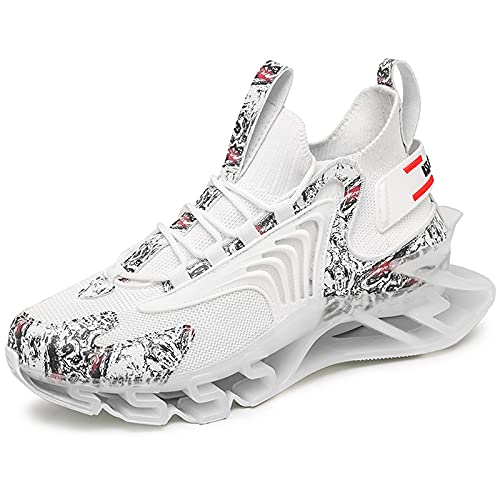 Gjuyc Sneakers Shoes For Men Running Shoe Mens Trail Air Fashion Sport Man Athletic Men's Basketball Walking Casual Hiking Male White Size 10.5 Runner Breathable #TOP1