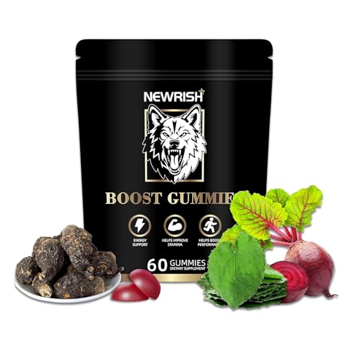 Newrish Boost Gummies-Testosterone Booster for Men - Male Enhancement Boosts Energy & Optimizes Physical Performance Formulated-Oyster Peptide Maca Epimedium Ginseng Schisandra Natural Extracts