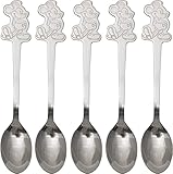 Yaxell 5-Piece Mickey Engraved Stainless Steel Spoons, 5.5 inches, Dishwasher Safe, Made in Japan
