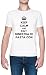 Keep Calm And Eat Minestra di Pasta con Pesce Bianca Uomo Maglietta Dimensioni XS White Men's Tee Size XS