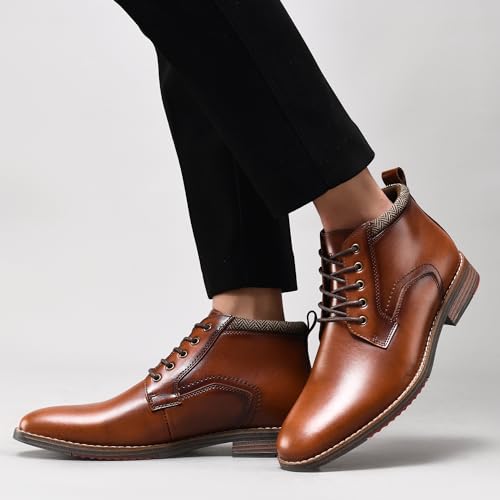 Image of Arkbird Men's Dress Boots Genuine Leather Cap Toe Ankle Boot with Side Zipper for Casual Business Formal Wear