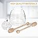 HAPPI STUDIO Airtight Honey Pot with Dipper - Borosilicate Glass Honey Jar with Dipper - Glass Honey Dispenser No Drip - Honey Container with Dipper - Honey Holder - 13.5 OZ (Borosilicate Glass)