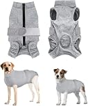 Eyein Dog Surgery Recovery Suit, Female Male Dog Surgical Bodysuit Abdominal Wounds Protector, Stop Licking Spay Shirt After Surgery Onesie with Zipper, Pet Cone E-Collar Alternative(M)