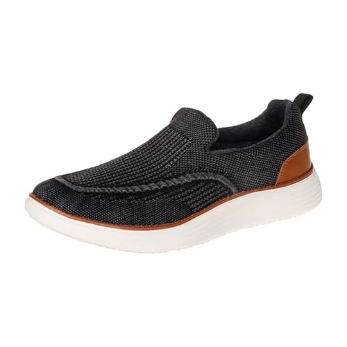 Generisch Zapatillas deportivas para hombre, sin cordones, antideslizantes, para caminar descalzo, informales, con malla, transpirables, suela gruesa, zapatillas deportivas, Negro , 43 EU