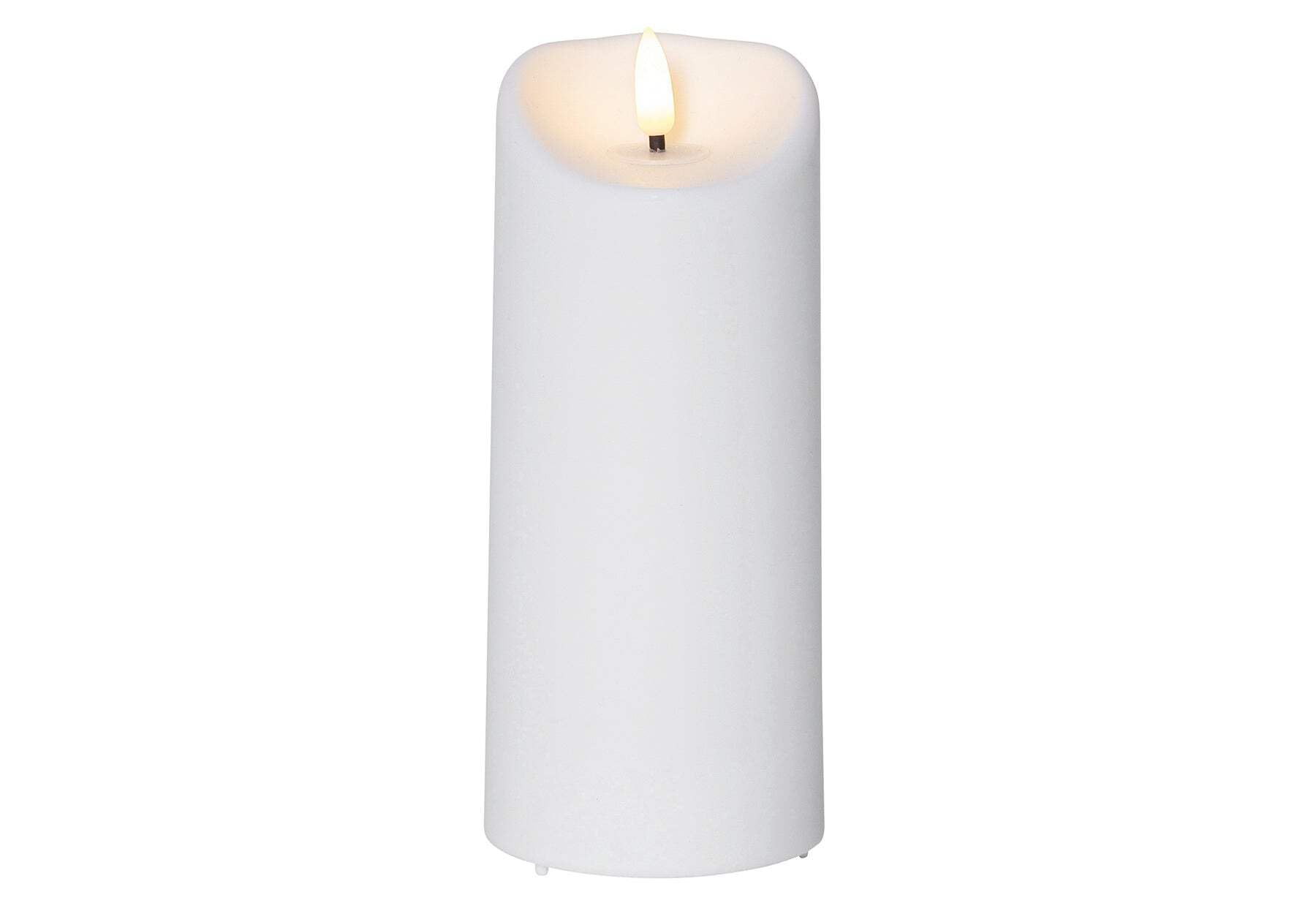 STAR TRADING LED-Kerze Innen/außen – 3D-Flamme, 18 cm, Timer, Kunststoff, weiß