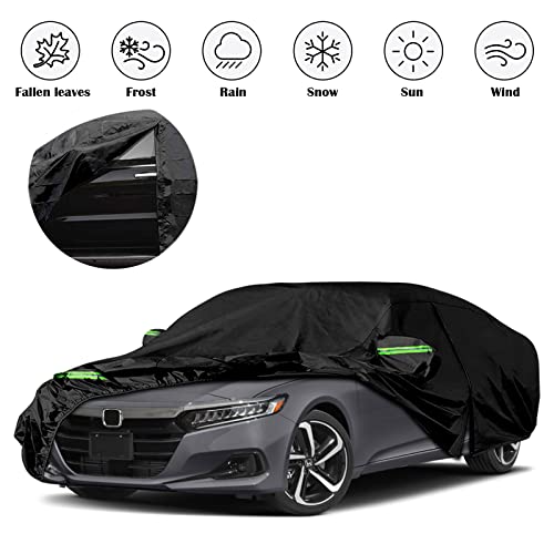 Image of Waterproof Car Cover Replace for 2007-2025 Honda Accord, 6 Layers Custom-fit All Weather Car Covers with Zipper Door & Windproof Bands for Sun Snow Rain Dust Protection (Accord)