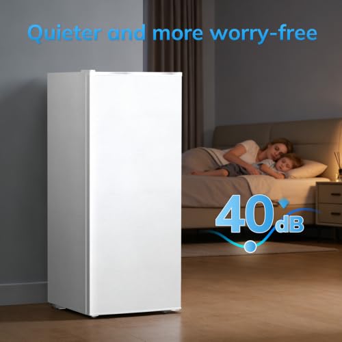 Antarctic Star 6.0 Cu.Ft Upright Freezer, Compact Stand Up Freezer with 7-Temp Control, Removable Glass Shelves, Adjustable Legs & Reversible Door, for Home, Apartment, Dorm, White by Antarctic Star - Used condition - Image 7