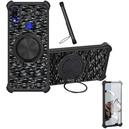 �Ή� Redmi Note 7 �P�[�X Phone Case [1�� 9H+�d�x���� �K���X�t�B����][360°��]���X�^���h�A�}�O�l�b�g��]CX-11-HEI