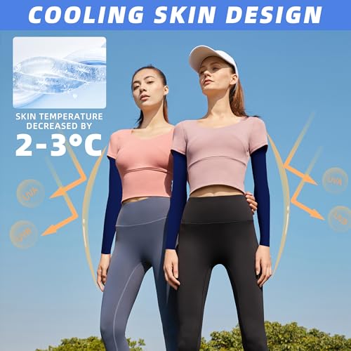 Image of BHYTAKI UV Sun Protection Arm Sleeves, UPF 50 Sports Cooling Arm Compression Sleeves for Men Women Teenager
