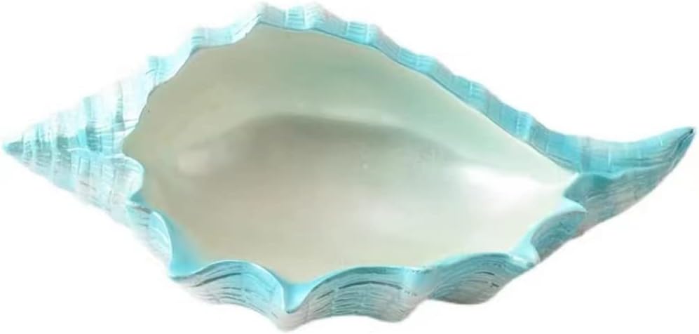 Shell Shaped Sushi Plate, Japanese Sashimi Serving Plate Plastic Tray for Sushi Appetizer Fruit Cheese Dinnerware 36cm / 14.2inch-blue