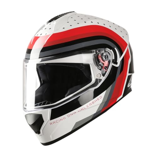 Image of TVS Racing Phantom Series Full Face Dual Visor Helmet for Men | Premium Bike Helmets with ABS Shell, UV Paint | Quick Release System | Aerodynamic Design | DOT & ISI Certified
