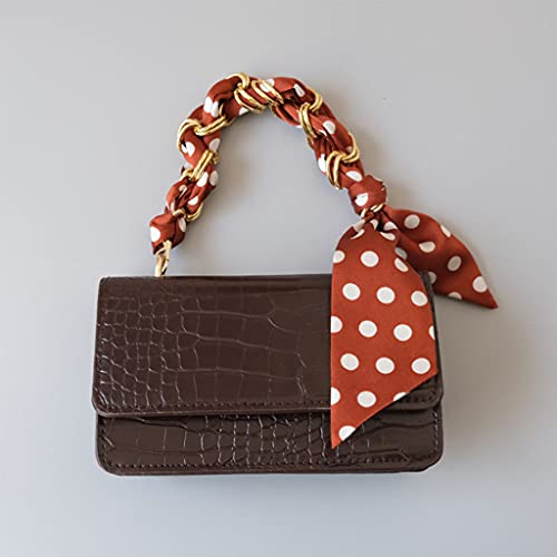 Asukohu Alça de bolsa, lenço de seda elegante, alça de metal, alça de mão, correntes de substituição