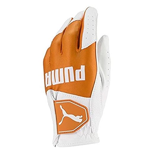 Puma Golf 2018 Kid's Golf Glove (Bright White-Vibrant Orange, Medium)